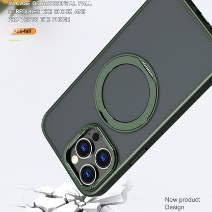 For iPhone 14 Pro Wing Series MagSafe Magnetic Ring Holder Phone Case(Green) - iPhone 14 Pro Cases by buy2fix | Online Shopping UK | buy2fix