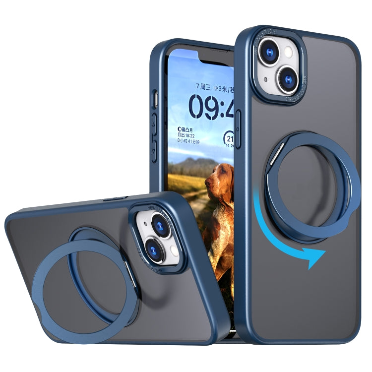 For iPhone 14 Plus Wing Series MagSafe Magnetic Ring Holder Phone Case(Blue) - iPhone 14 Plus Cases by buy2fix | Online Shopping UK | buy2fix