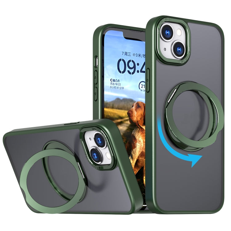 For iPhone 14 Plus Wing Series MagSafe Magnetic Ring Holder Phone Case(Green) - iPhone 14 Plus Cases by buy2fix | Online Shopping UK | buy2fix