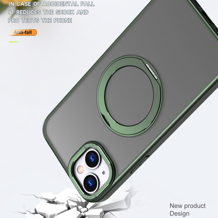 For iPhone 14 Plus Wing Series MagSafe Magnetic Ring Holder Phone Case(Green) - iPhone 14 Plus Cases by buy2fix | Online Shopping UK | buy2fix