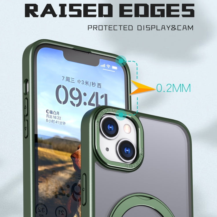 For iPhone 14 Plus Wing Series MagSafe Magnetic Ring Holder Phone Case(Green) - iPhone 14 Plus Cases by buy2fix | Online Shopping UK | buy2fix