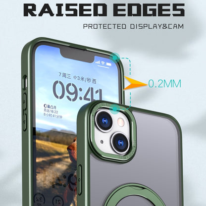 For iPhone 14 Plus Wing Series MagSafe Magnetic Ring Holder Phone Case(Green) - iPhone 14 Plus Cases by buy2fix | Online Shopping UK | buy2fix