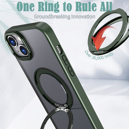 For iPhone 14 Plus Wing Series MagSafe Magnetic Ring Holder Phone Case(Green) - iPhone 14 Plus Cases by buy2fix | Online Shopping UK | buy2fix