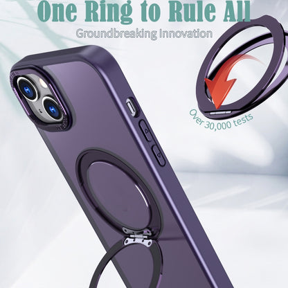 For iPhone 14 Plus Wing Series MagSafe Magnetic Ring Holder Phone Case(Dark Purple) - iPhone 14 Plus Cases by buy2fix | Online Shopping UK | buy2fix