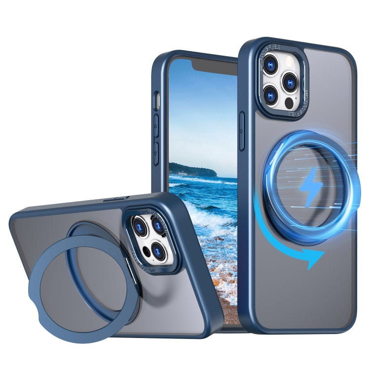 For iPhone 13 Pro Max Wing Series MagSafe Magnetic Ring Holder Phone Case(Blue) - iPhone 13 Pro Max Cases by buy2fix | Online Shopping UK | buy2fix