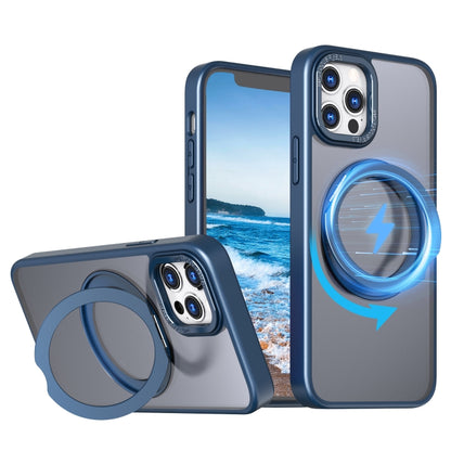 For iPhone 13 Pro Max Wing Series MagSafe Magnetic Ring Holder Phone Case(Blue) - iPhone 13 Pro Max Cases by buy2fix | Online Shopping UK | buy2fix