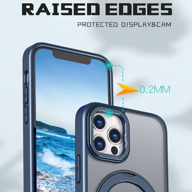 For iPhone 13 Pro Max Wing Series MagSafe Magnetic Ring Holder Phone Case(Blue) - iPhone 13 Pro Max Cases by buy2fix | Online Shopping UK | buy2fix