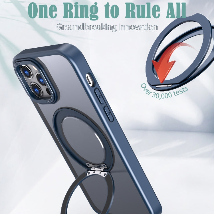For iPhone 13 Pro Max Wing Series MagSafe Magnetic Ring Holder Phone Case(Blue) - iPhone 13 Pro Max Cases by buy2fix | Online Shopping UK | buy2fix