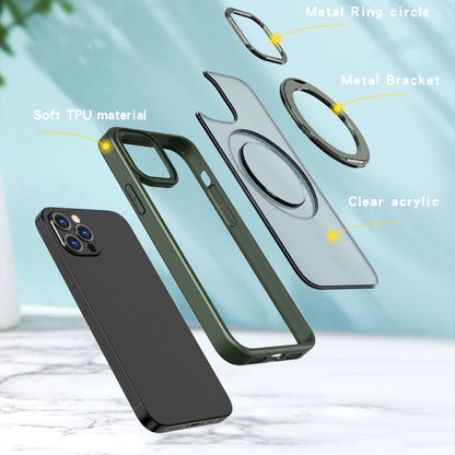 For iPhone 13 Pro Wing Series MagSafe Magnetic Ring Holder Phone Case(Green) - iPhone 13 Pro Cases by buy2fix | Online Shopping UK | buy2fix