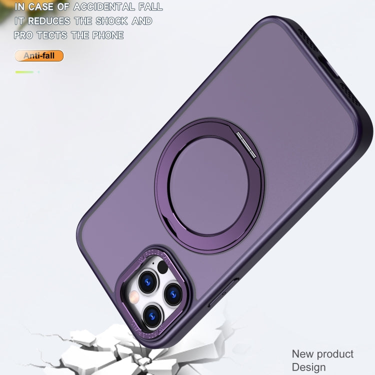 For iPhone 13 Pro Wing Series MagSafe Magnetic Ring Holder Phone Case(Dark Purple) - iPhone 13 Pro Cases by buy2fix | Online Shopping UK | buy2fix