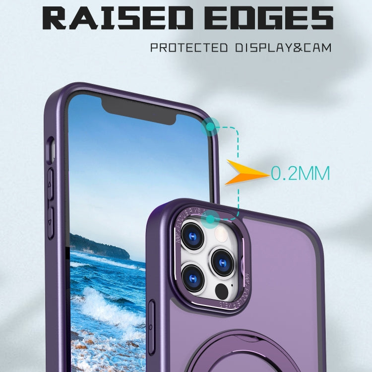 For iPhone 13 Pro Wing Series MagSafe Magnetic Ring Holder Phone Case(Dark Purple) - iPhone 13 Pro Cases by buy2fix | Online Shopping UK | buy2fix