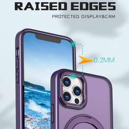 For iPhone 13 Pro Wing Series MagSafe Magnetic Ring Holder Phone Case(Dark Purple) - iPhone 13 Pro Cases by buy2fix | Online Shopping UK | buy2fix