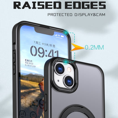 For iPhone 13 Wing Series MagSafe Magnetic Ring Holder Phone Case(Black) - iPhone 13 Cases by buy2fix | Online Shopping UK | buy2fix