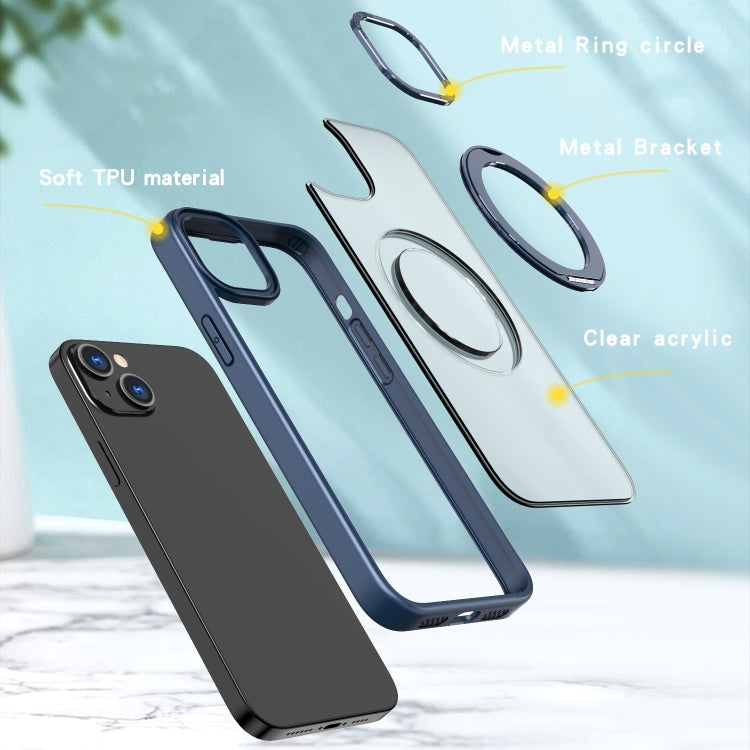For iPhone 13 Wing Series MagSafe Magnetic Ring Holder Phone Case(Blue) - iPhone 13 Cases by buy2fix | Online Shopping UK | buy2fix