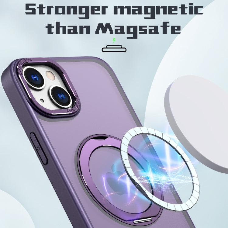 For iPhone 13 Wing Series MagSafe Magnetic Ring Holder Phone Case(Dark Purple) - iPhone 13 Cases by buy2fix | Online Shopping UK | buy2fix