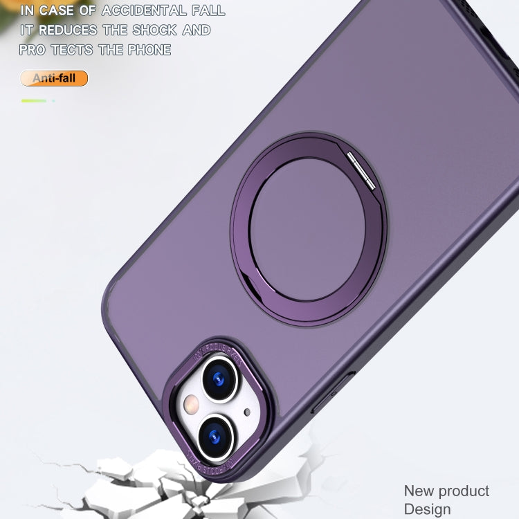 For iPhone 13 Wing Series MagSafe Magnetic Ring Holder Phone Case(Dark Purple) - iPhone 13 Cases by buy2fix | Online Shopping UK | buy2fix