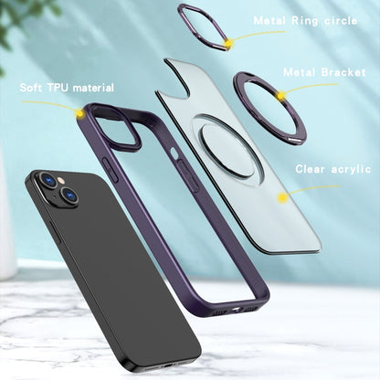 For iPhone 13 Wing Series MagSafe Magnetic Ring Holder Phone Case(Dark Purple) - iPhone 13 Cases by buy2fix | Online Shopping UK | buy2fix