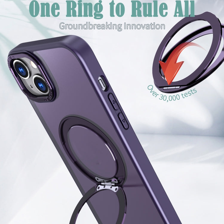 For iPhone 13 Wing Series MagSafe Magnetic Ring Holder Phone Case(Dark Purple) - iPhone 13 Cases by buy2fix | Online Shopping UK | buy2fix