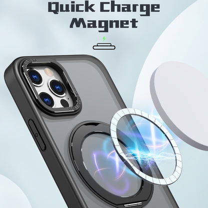 For iPhone 12 Pro Max Wing Series MagSafe Magnetic Ring Holder Phone Case(Black) - iPhone 12 Pro Max Cases by buy2fix | Online Shopping UK | buy2fix