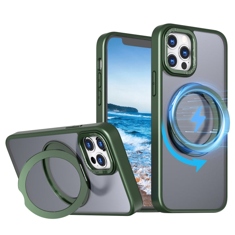 For iPhone 12 Pro Max Wing Series MagSafe Magnetic Ring Holder Phone Case(Green) - iPhone 12 Pro Max Cases by buy2fix | Online Shopping UK | buy2fix
