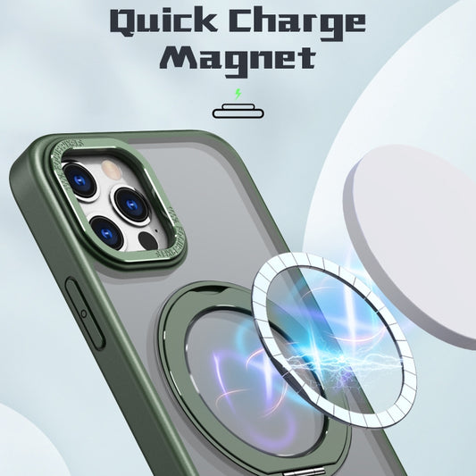 For iPhone 12 Pro Max Wing Series MagSafe Magnetic Ring Holder Phone Case(Green) - iPhone 12 Pro Max Cases by buy2fix | Online Shopping UK | buy2fix