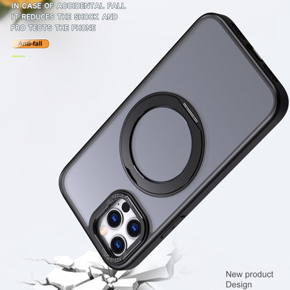 For iPhone 12 Pro Wing Series MagSafe Magnetic Ring Holder Phone Case(Black) - iPhone 12 / 12 Pro Cases by buy2fix | Online Shopping UK | buy2fix