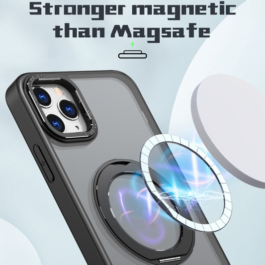 For iPhone 11 Pro Max Wing Series MagSafe Magnetic Ring Holder Phone Case(Black) - iPhone 11 Pro Max Cases by buy2fix | Online Shopping UK | buy2fix