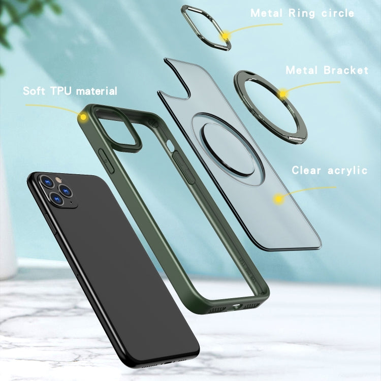 For iPhone 11 Pro Max Wing Series MagSafe Magnetic Ring Holder Phone Case(Green) - iPhone 11 Pro Max Cases by buy2fix | Online Shopping UK | buy2fix