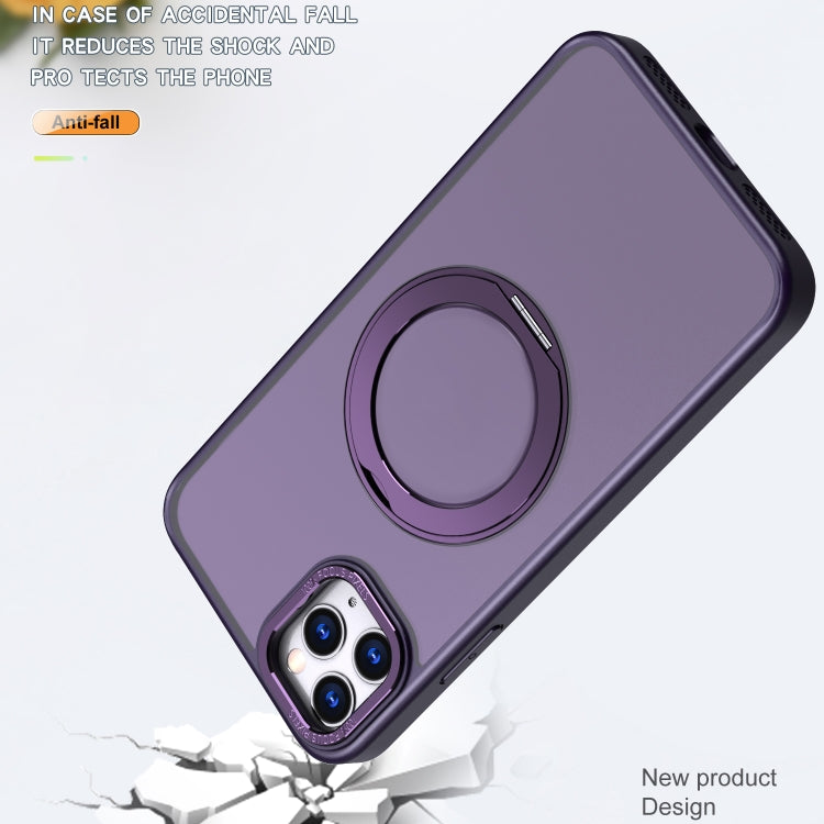 For iPhone 11 Pro Max Wing Series MagSafe Magnetic Ring Holder Phone Case(Dark Purple) - iPhone 11 Pro Max Cases by buy2fix | Online Shopping UK | buy2fix
