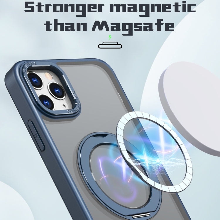 For iPhone 11 Pro Wing Series MagSafe Magnetic Ring Holder Phone Case(Blue) - iPhone 11 Cases by buy2fix | Online Shopping UK | buy2fix