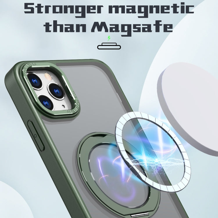 For iPhone 11 Pro Wing Series MagSafe Magnetic Ring Holder Phone Case(Green) - iPhone 11 Cases by buy2fix | Online Shopping UK | buy2fix