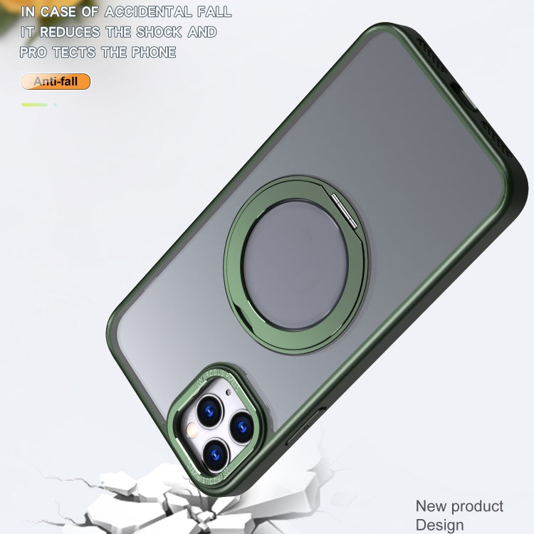 For iPhone 11 Pro Wing Series MagSafe Magnetic Ring Holder Phone Case(Green) - iPhone 11 Cases by buy2fix | Online Shopping UK | buy2fix
