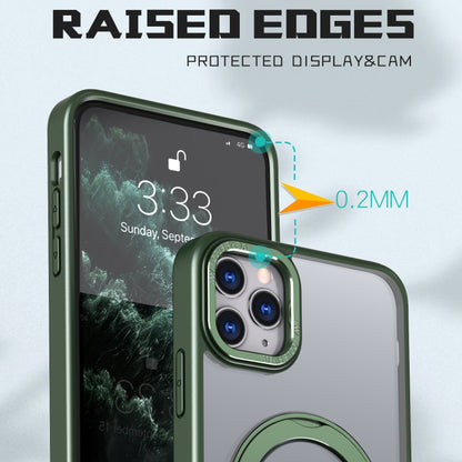 For iPhone 11 Pro Wing Series MagSafe Magnetic Ring Holder Phone Case(Green) - iPhone 11 Cases by buy2fix | Online Shopping UK | buy2fix
