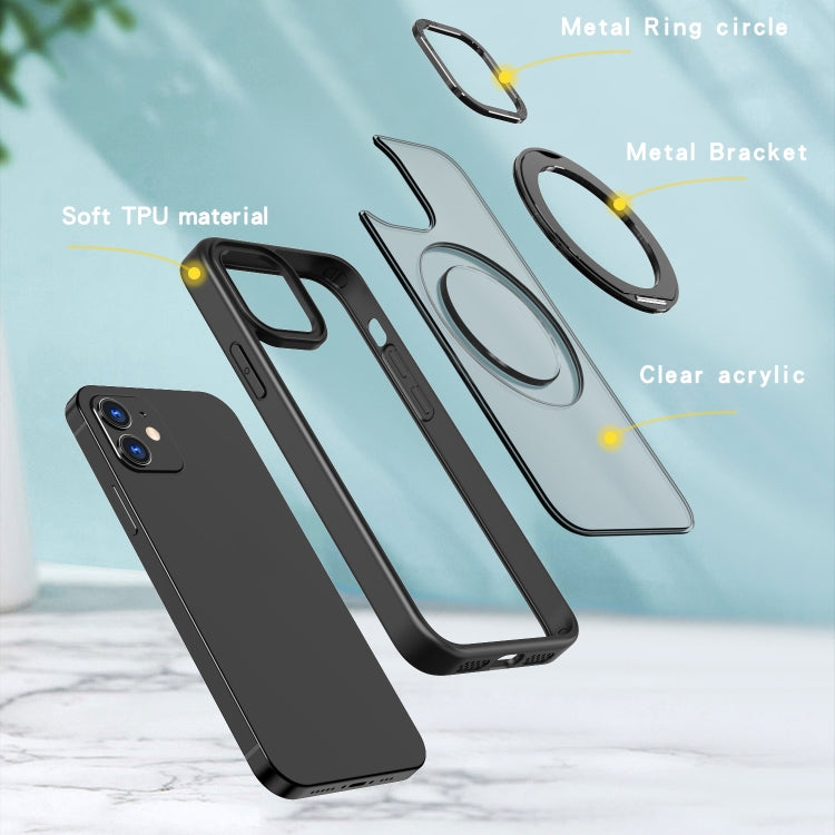 For iPhone 11 Wing Series MagSafe Magnetic Ring Holder Phone Case(Black) - iPhone 11 Cases by buy2fix | Online Shopping UK | buy2fix