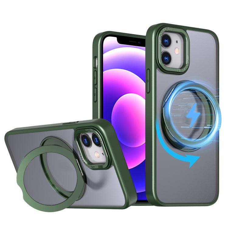 For iPhone 11 Wing Series MagSafe Magnetic Ring Holder Phone Case(Green) - iPhone 11 Cases by buy2fix | Online Shopping UK | buy2fix