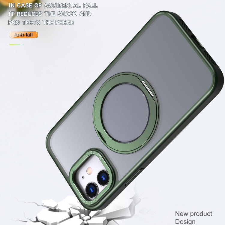 For iPhone 11 Wing Series MagSafe Magnetic Ring Holder Phone Case(Green) - iPhone 11 Cases by buy2fix | Online Shopping UK | buy2fix