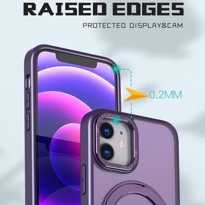 For iPhone 11 Wing Series MagSafe Magnetic Ring Holder Phone Case(Dark Purple) - iPhone 11 Cases by buy2fix | Online Shopping UK | buy2fix