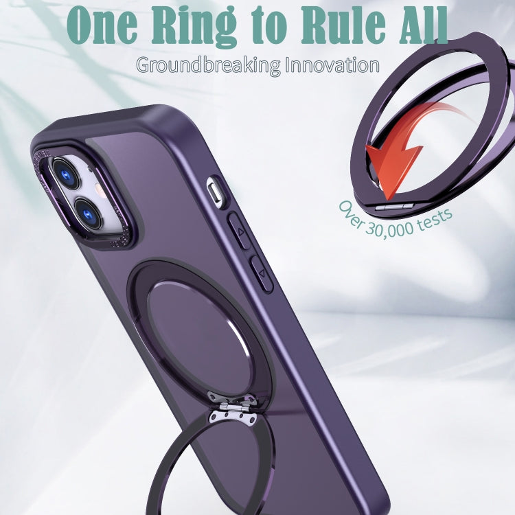 For iPhone 11 Wing Series MagSafe Magnetic Ring Holder Phone Case(Dark Purple) - iPhone 11 Cases by buy2fix | Online Shopping UK | buy2fix