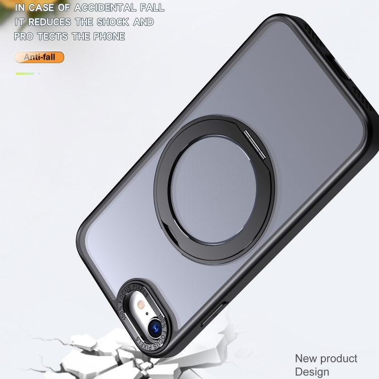 For iPhone SE 2022 / 2020 / 8 / 7 Wing Series MagSafe Magnetic Ring Holder Phone Case(Black) - iPhone SE 2022 / 2020 / 8 / 7 Cases by buy2fix | Online Shopping UK | buy2fix