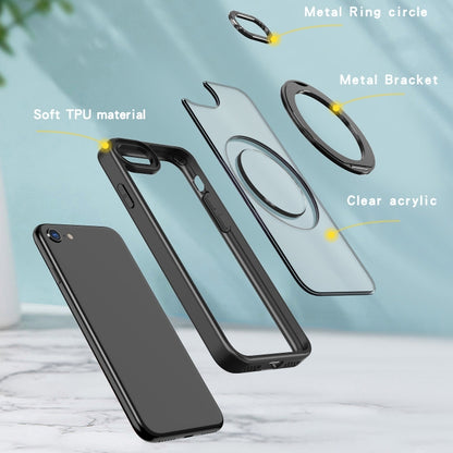 For iPhone SE 2022 / 2020 / 8 / 7 Wing Series MagSafe Magnetic Ring Holder Phone Case(Black) - iPhone SE 2022 / 2020 / 8 / 7 Cases by buy2fix | Online Shopping UK | buy2fix