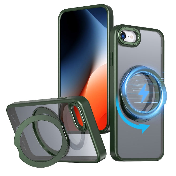 For iPhone SE 2022 / 2020 / 8 / 7 Wing Series MagSafe Magnetic Ring Holder Phone Case(Green) - iPhone SE 2022 / 2020 / 8 / 7 Cases by buy2fix | Online Shopping UK | buy2fix