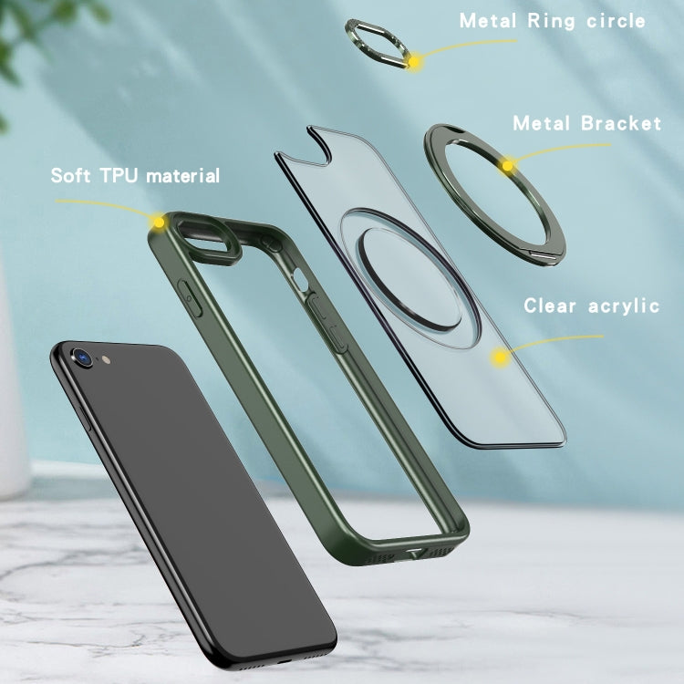 For iPhone SE 2022 / 2020 / 8 / 7 Wing Series MagSafe Magnetic Ring Holder Phone Case(Green) - iPhone SE 2022 / 2020 / 8 / 7 Cases by buy2fix | Online Shopping UK | buy2fix