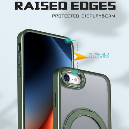 For iPhone SE 2022 / 2020 / 8 / 7 Wing Series MagSafe Magnetic Ring Holder Phone Case(Green) - iPhone SE 2022 / 2020 / 8 / 7 Cases by buy2fix | Online Shopping UK | buy2fix