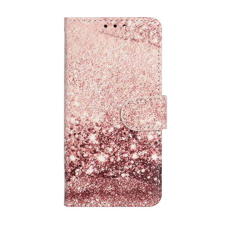 For iPhone 16 Plus Colored Drawing Marble Pattern Leather Phone Case(Rose Gold) - iPhone 16 Plus Cases by buy2fix | Online Shopping UK | buy2fix