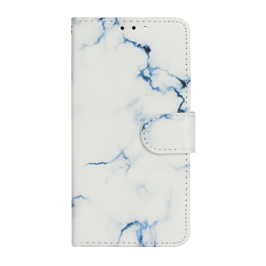 For iPhone 16 Colored Drawing Marble Pattern Leather Phone Case(White Marble) by buy2fix