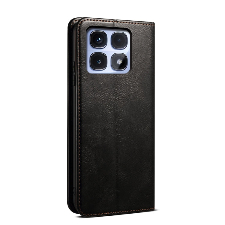 For Redmi K70 Ultra 5G Oil Wax Crazy Horse Texture Leather Phone Case(Black) - Xiaomi Cases by buy2fix | Online Shopping UK | buy2fix