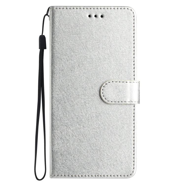 For iPhone 16 Pro Silk Texture Horizontal Flip Leather Phone Case(Silver) - iPhone 16 Pro Cases by buy2fix | Online Shopping UK | buy2fix