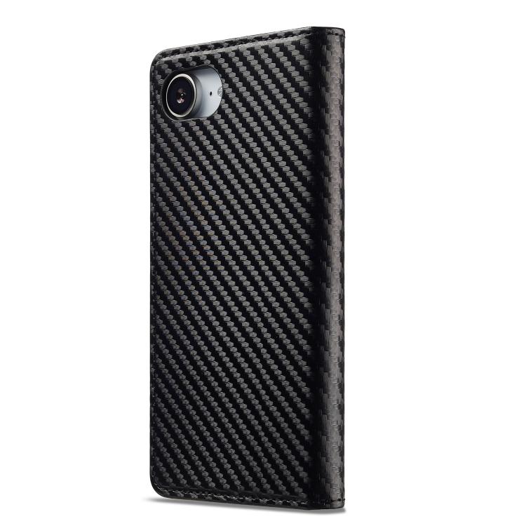 For iPhone 16e LC.IMEEKE Carbon Fiber Leather Phone Case(Vertical Black) - iPhone 16e Cases by LC.IMEEKE | Online Shopping UK | buy2fix