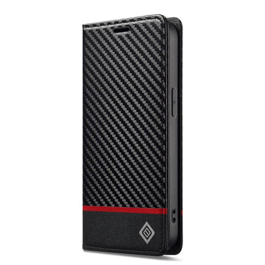 For iPhone 16e LC.IMEEKE Carbon Fiber Leather Phone Case(Horizontal Black) - iPhone 16e Cases by LC.IMEEKE | Online Shopping UK | buy2fix