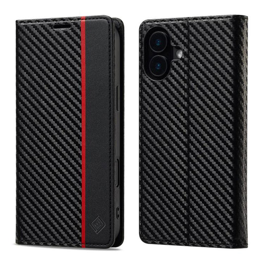 For iPhone 17 LC.IMEEKE Carbon Fiber Leather Phone Case(Vertical Black) - iPhone 17 Cases by LC.IMEEKE | Online Shopping UK | buy2fix